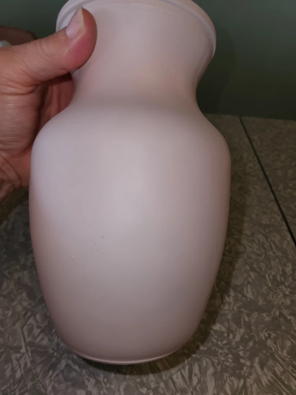 Source Unknown Soft Pink Curved Ceramic Vase Number 34 On Bottom